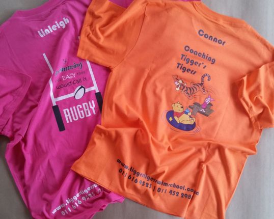 Personalised T-shirts For Tigger Tiger Swim School Staff