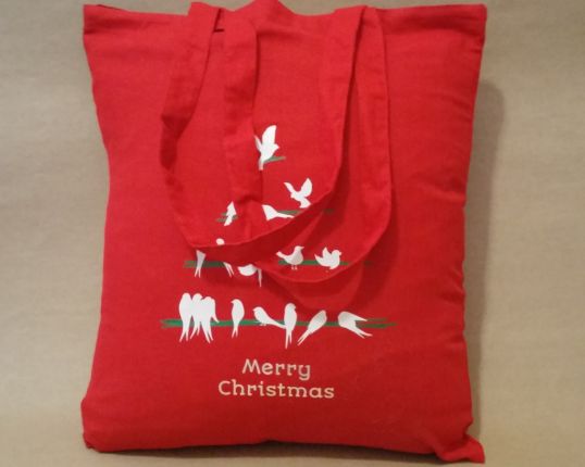Shopper Bag With Christmas Heat Transfer Print